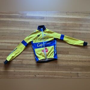 WindTex cycling yellow jersey XS blue Italian CAP sciences BFZ cycles vintage